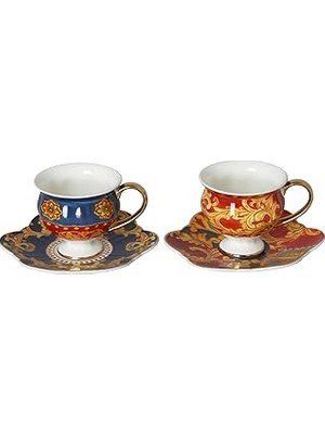 Uravas Store Lucky Art Clarissa Bone Dörtlü Çay Fincanı Seti