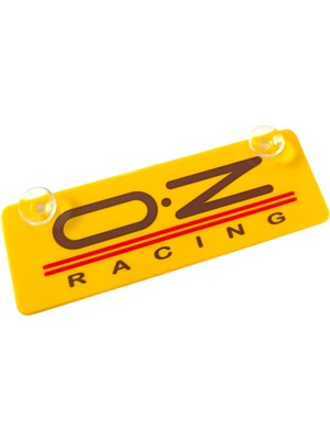 Canarino O.z Racing Sarı Dekor Plaka Vantuzlu Cam Süsü 22X7.5CM
