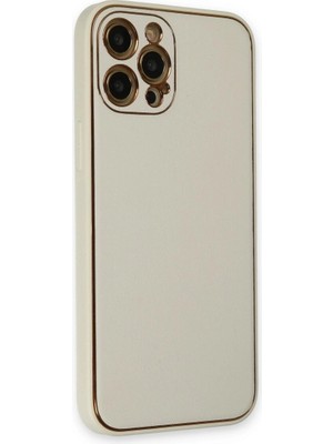 Colezium Iphone 12 Pro Kılıf Co Deri  Kapak - Beyaz
