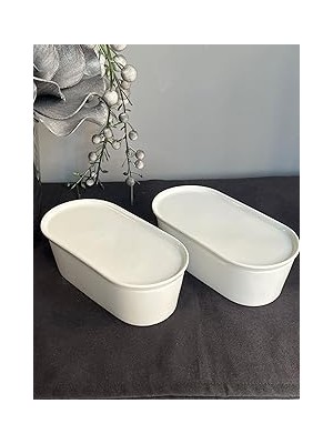 Uravas Store Be Original Pera 20 cm 2'li Oval Kapaklı Fırın &amp; Saklama Kabı