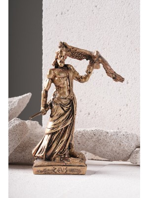 Imosas Zeus Heykel Obje Biblo Polyester