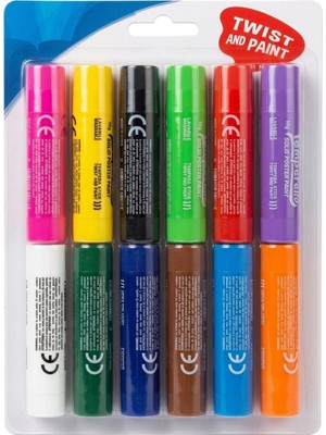 The Monarch Co 12'li Yıkanabilir Katı Poster Stick Boya Seti | Çevir-Aç Tempera Çocuk Boyası (10G x 12 Renk)