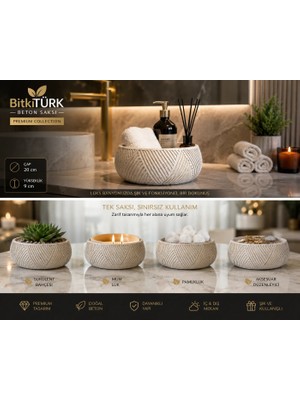 Bitkitürk Özel Tasarım Beton Bonsai Saksısı