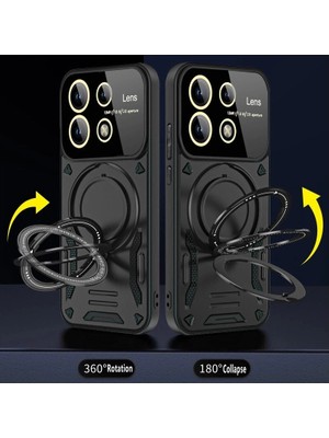 Colezium Note 13 Pro 5g Kılıf Joy Lens Standlı Kapak - Kırmızı
