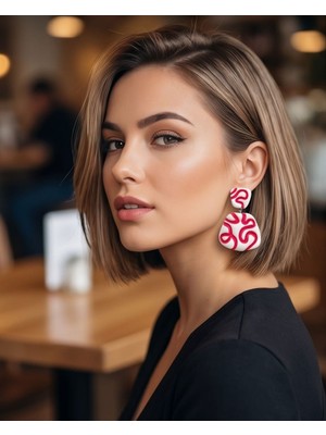 Soie Atelier Soie Çizgi Seramik Küpe