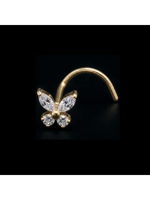 Rupen Kraft %100 G23 Titanyum Zirkon Taşlı Kelebek Model Hızma Piercing