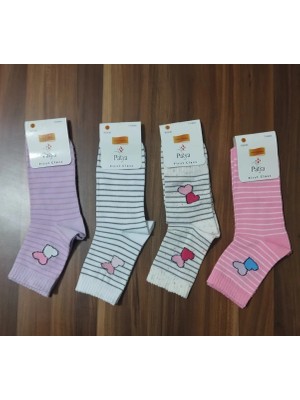 Efem İç Giyim Kalp Desenli Pamuklu Penye Kolej Çorap 12'li Paket