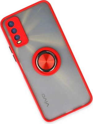 Colezium Vivo Y11S Kılıf Montreal Yüzüklü  Kapak - Kırmızı