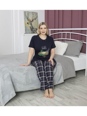 Tekten 5050 Bayan Battal Beden Kısa Kollu Pijama Takım