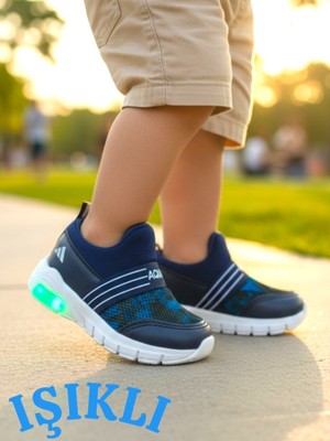 Ellaboni Kız / Erkek Çocuk  Yumuşak Işıklı Spor Ayakkabı Nefes Alabilen Hafif Aqua Sneaker
