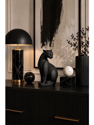 Triora Design Puma Obje Dekoratif Biblo 22 cm Modern Minimalist Ev Dekorasyonu 3D Tasarım Pla
