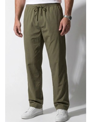 Veleno Erkek Haki Paraşüt Kumaş Oversize Ultra Hafif Pantolon Bol Paça Rahat Kalıp Günlük Spor