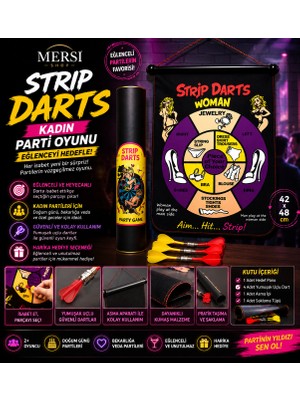 Mersi Shop Striptiz Dart Oyunu Eğlenceli Parti Oyunu Dart Seti 42X48 cm