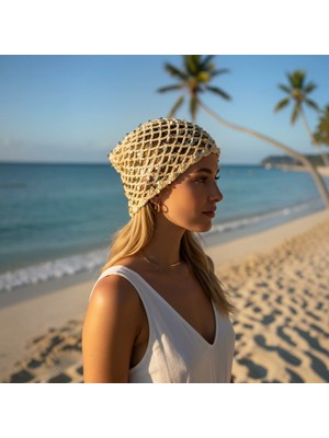 File Bandana Kadın Altın Sarı Saç Aksesuarı