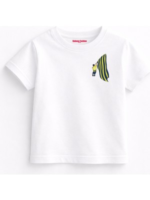 Rabona Fashion 12 Numara Sarı Lacivert Bayrak Aşkı Çocuk T-Shirt
