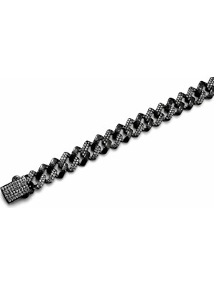 Desing 925 Ayar Gümüş Altın Kaplama Gurmet Bileklik Taşlı Kilitli Şık Tasarım 15 gr