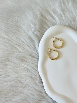 Revoia Dokulu Gold Halka Küpe
