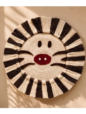 My Work Shop El Yapımı Makrome Aslan Duvar Süsü - Safari Konsept Çocuk ve Bebek Odası Duvar Dekoru (Çap: 35 cm)