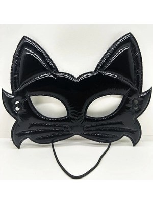 Ata Store Siyah Renk Kumaş Malzemeden Imal Eva Kedi Maskesi 19X15 cm