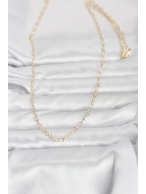 Artcrelier cm 14K Gold Renk Kalp Zincirli 60 cm Kadın Kolye