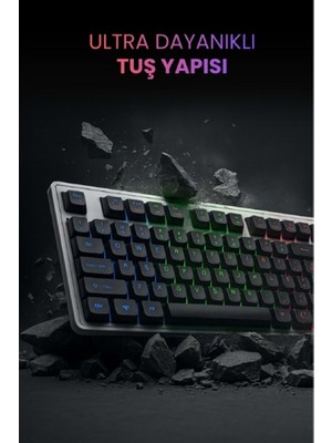 Artcrelier Kablolu Işıklı Gaming Standart Türkçe Q Klavye ve Mouse Seti