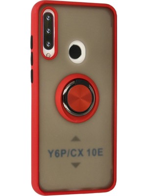 Colezium Huawei Y6P Kılıf Montreal Yüzüklü  Kapak - Kırmızı