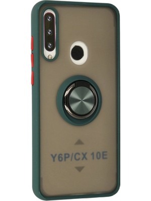 Colezium Huawei Y6P Kılıf Montreal Yüzüklü  Kapak - Yeşil