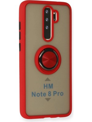 Colezium Note 8 Pro Kılıf Montreal Yüzüklü  Kapak - Kırmızı