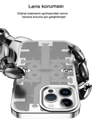 Colezium Iphone 14 Pro Kılıf Mekanik Bumper Kapak - Derin Mor