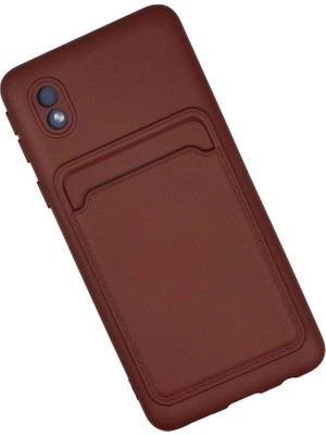 Colezium Galaxy A01 Core Kılıf Kelvin Kartvizitli  - Bordo