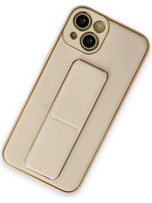 Colezium Iphone 14 Plus Kılıf Co Deri Standlı Kapak - Gold