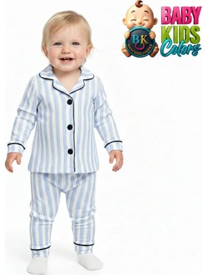 Baby Kids Colors Erkek Çizgili Alt Üst Pijama Takımı