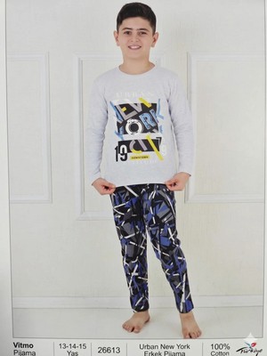 Baby Kids Colors Baskılı Erkek Pijama Takımı Uzun Kol
