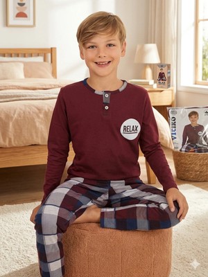 Baby Kids Colors Erkek Çocuk Ekose Pijama Takımı