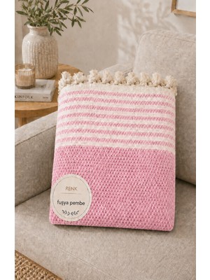Vivesta Home 180X230 cm Pamuklu Hasır Dokuma Koltuk Örtüsü Kaymaz Şal Örtü Çekyat Kanepe Koruyucu Premium Seri