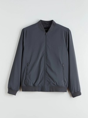 LC Waikiki Gri Kolej Yaka Erkek Bomber Ceket