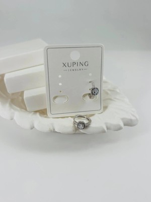 Vintessy Rodyum Zirkon Taşlı Pirinç Zirkon Küpe - KP00343