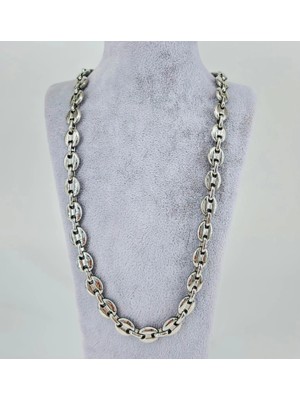 Vintessy Rodyum Çelik Erkek Kolye 60 cm - EKL0052
