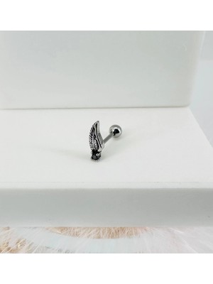 Vintessy Rodyum Zirkon Taşlı Uç Kısmı : Pirinç Kıkırdak Bar Uzunluğu : 6 mm / Bar Kalınlığı 0.8