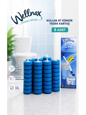 Wellnax Breeze Refresh Kullan At 60 Adet Deterjanlı Tuvalet Yedek Süngeri