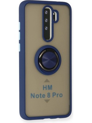 Colezium Note 8 Pro Kılıf Montreal Yüzüklü  Kapak - Lacivert