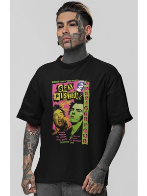 Sevbano Sex Pistols Rock Metal Müzik Grubu Baskılı Unisex Oversize Tişört
