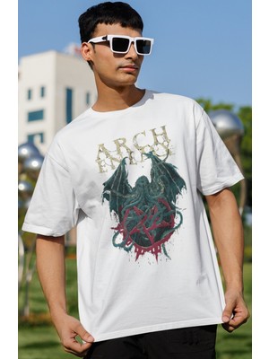 Sevbano Arch Enemy Rock Metal Müzik Grubu Baskılı Unisex Oversize Tişört