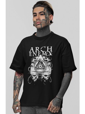 Sevbano Arch Enemy Rock Metal Müzik Grubu Baskılı Unisex Oversize Tişört