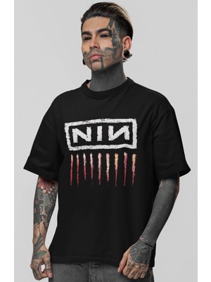 Sevbano Nin Rock Metal Müzik Grubu Baskılı Unisex Oversize Tişört