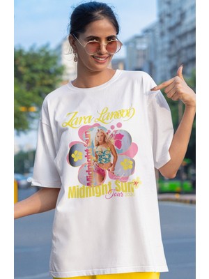 Sevbano Zarıa Larsson Midnight Sun Şarkıcı Baskılı Unisex Oversize Tişört
