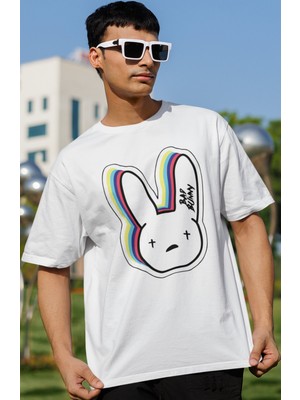 Sevbano Bad Bunny Rapper Şarkıcı Baskılı Unisex Oversize Tişört