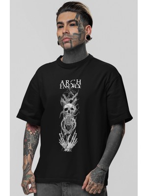 Sevbano Arch Enemy Rock Metal Müzik Grubu Baskılı Unisex Oversize Tişört