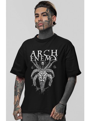 Sevbano Arch Enemy Rock Metal Müzik Grubu Baskılı Unisex Oversize Tişört