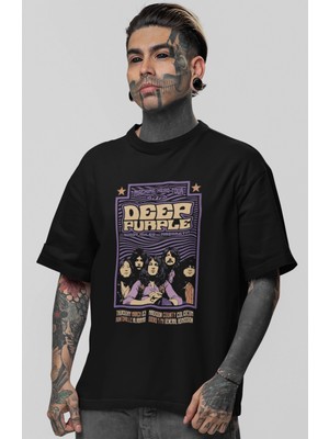Sevbano Deep Purple Rock Metal Müzik Grubu Baskılı Unisex Oversize Tişört
